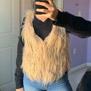 Tan Fur Vest from AEO size XS